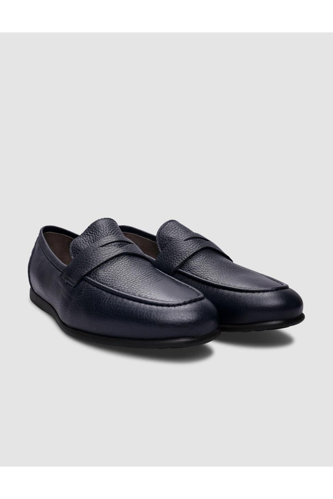 Cabani Shoes Chaussures de ville pour hommes en cuir véritable sans lacets bleu marine - Bleu marine