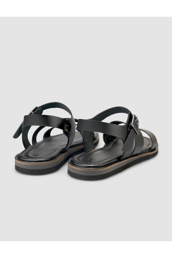 Cabani Shoes %100 Cuir véritable Sandales noires pour femmes - Multicolore