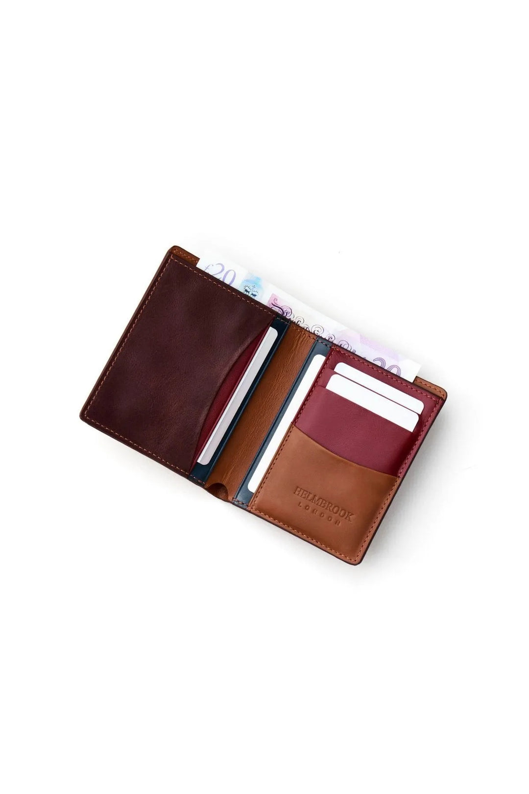 helmbrook Portefeuille en cuir véritable pour homme Slim Design Multi-Bay RFID Protégé Dayton Taba Plus