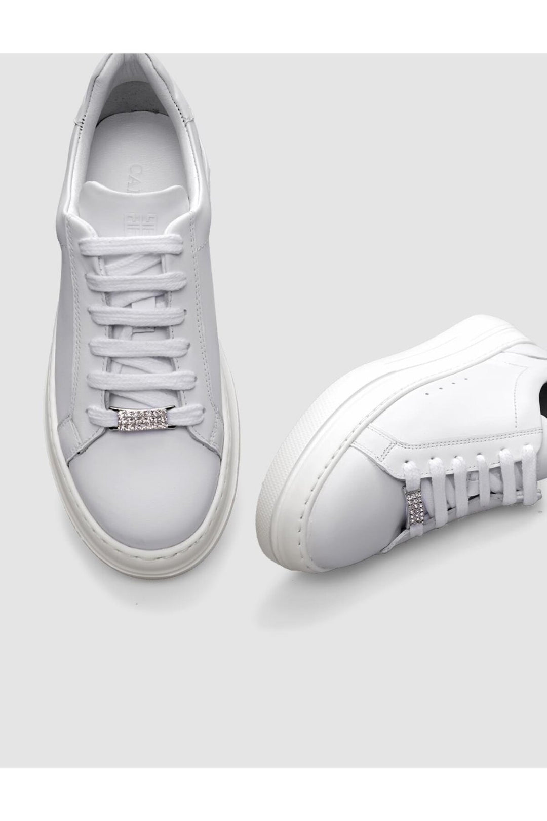 Cabani Shoes %100 Cuir véritable Baskets blanches à lacets pour femmes - Multicolore