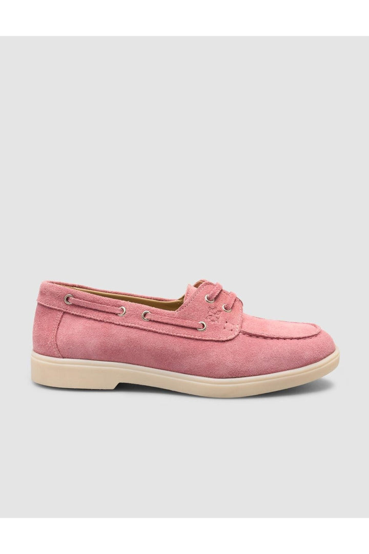 Cabani Shoes Renavex MonaMae %100 Cuir Véritable Suède Poudré Chaussures Bateau Femme Quotidien - Poudre