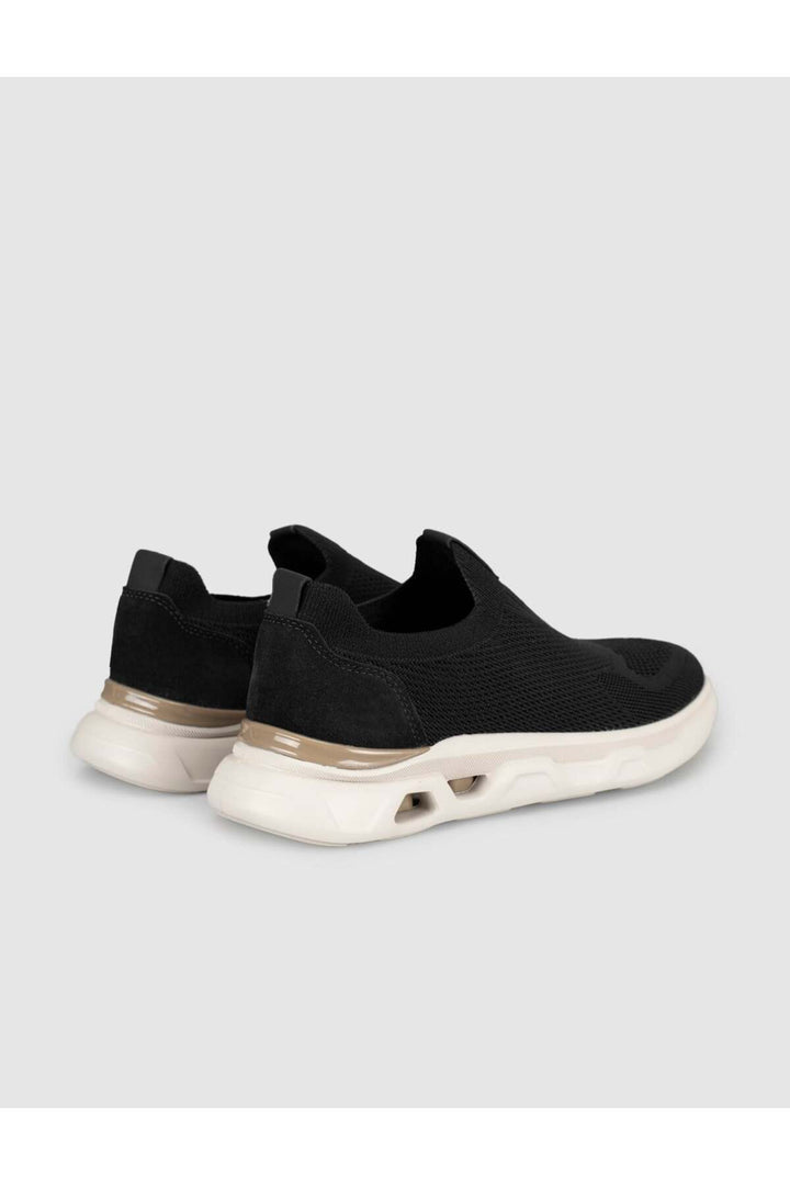 Cabani Shoes Baskets noires pour hommes à semelle haute - Multicolore