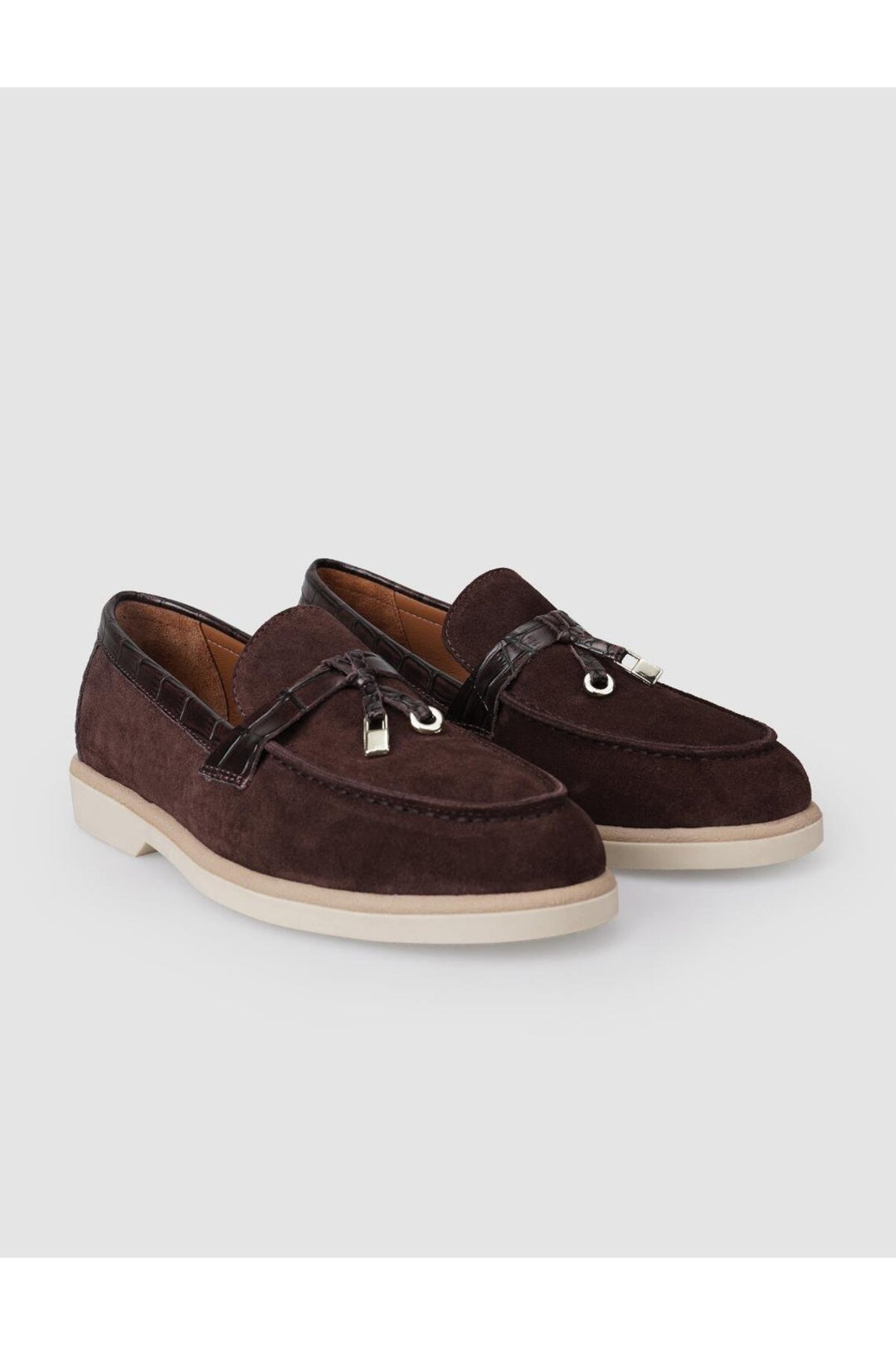 Cabani Shoes %100 Cuir véritable Mocassins en daim pour femmes marron - Marron