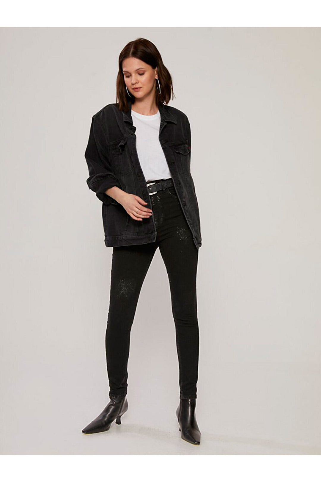 LTB Jean pantalon taille haute à jambes larges Marcella - Noir_