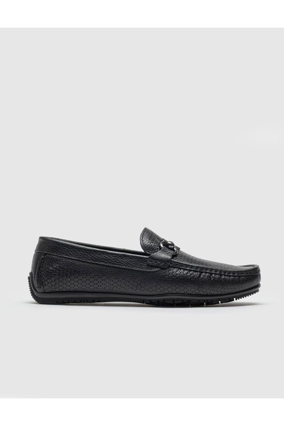 Cabani Shoes Chaussures Loafer pour hommes en cuir véritable noir avec détail de boucle - Noir