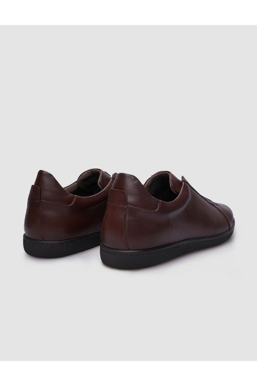 Cabani Shoes %100 Cuir Véritable Baskets Homme Marron à Élastique - Marron