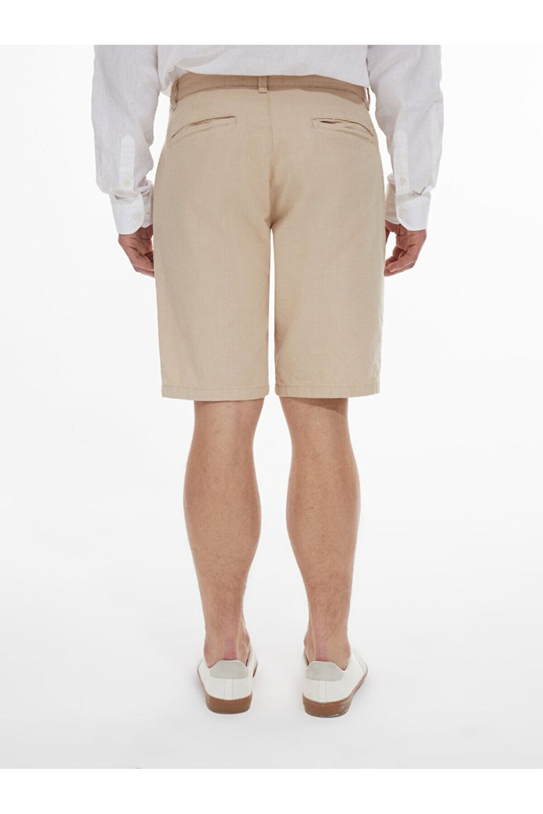 LTB Short midi beige classique aspect lin