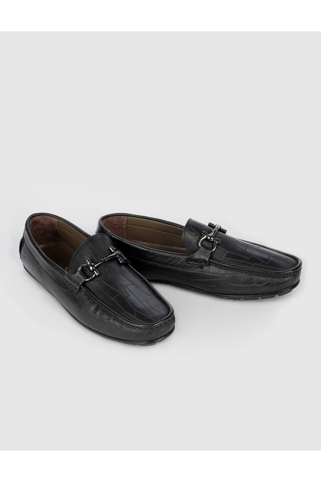 Cabani Shoes Mocassins pour hommes en cuir véritable avec boucle noire - Multicolore