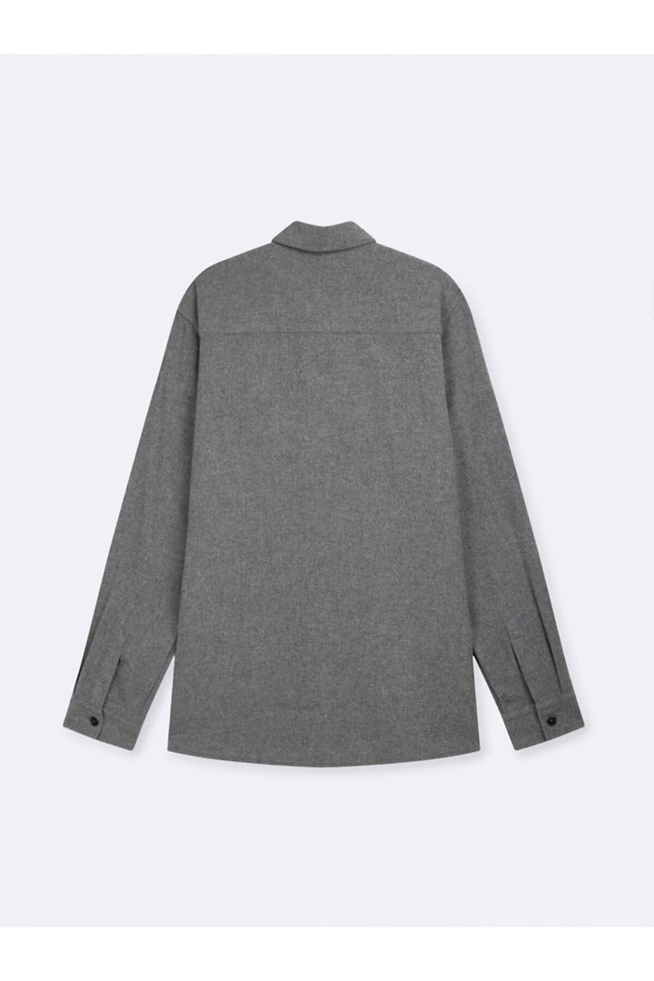 LTB Chemise basique anthracite boutonnée sur le devant à manches longues