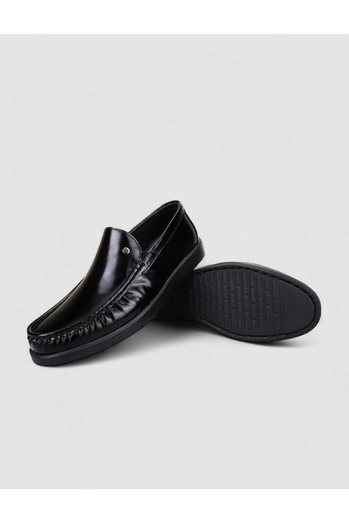 Cabani Shoes Chaussures de ville pour hommes en cuir véritable noir à ouverture 100% - Noir