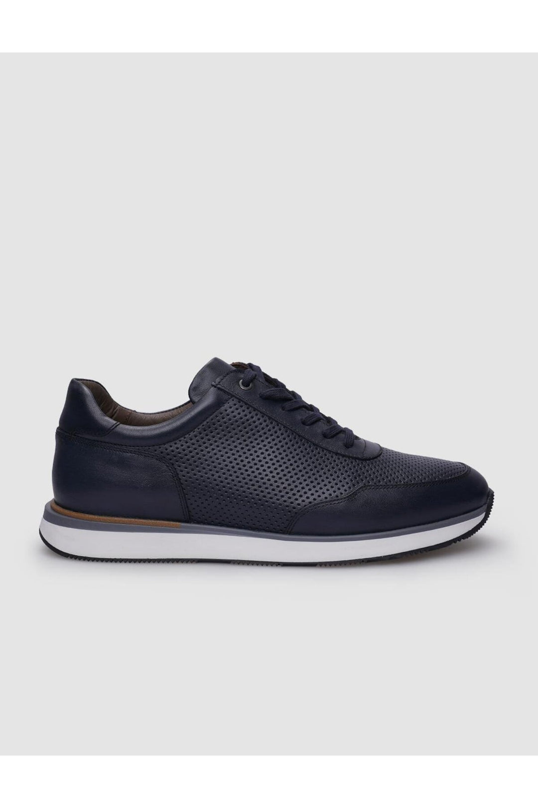 Cabani Shoes %100 Cuir véritable Baskets pour hommes à lacets Bleu marine - Bleu marine