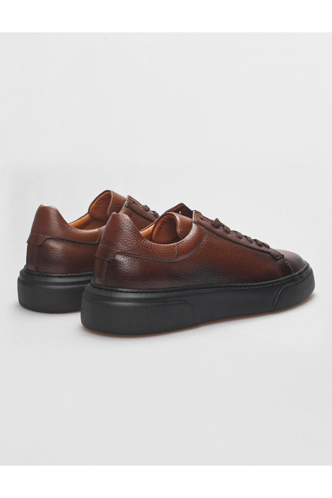 Cabani Shoes Savona Chaussures de sport pour hommes en cuir véritable marron à lacets - Tabac