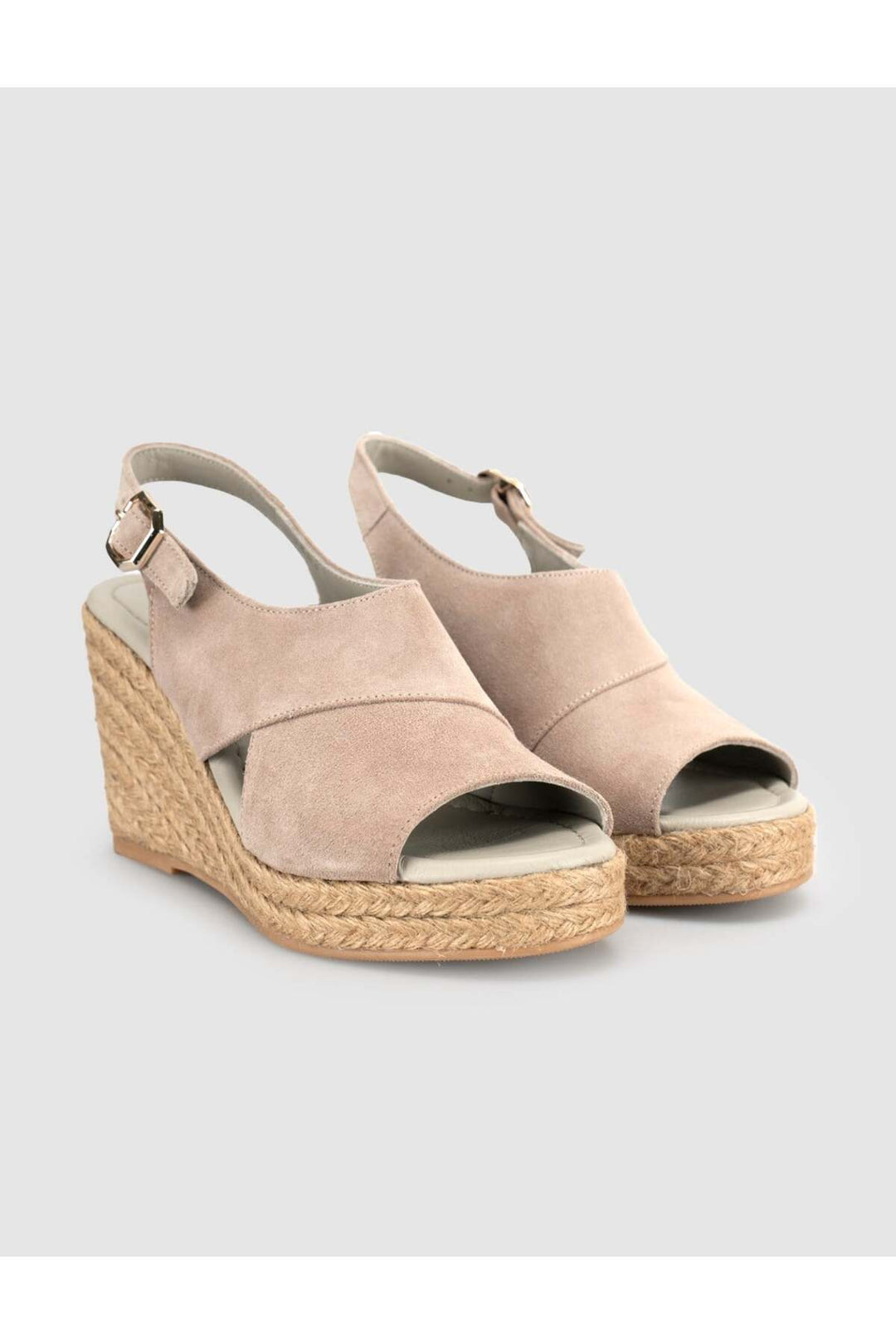 Cabani Shoes Sandales à talons compensés en cuir suédé véritable avec semelle en jute pour femmes - Pierre