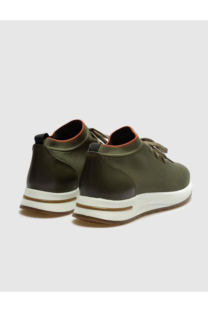 Cabani Shoes Chaussures de sport pour hommes en tricot kaki avec lacets. - Kaki