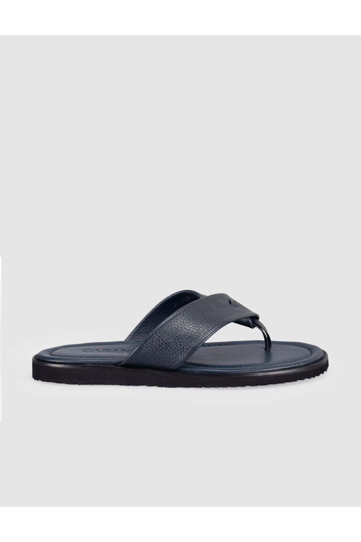 Cabani Shoes Sandales en cuir véritable pour homme en bleu marine. - Bleu marine
