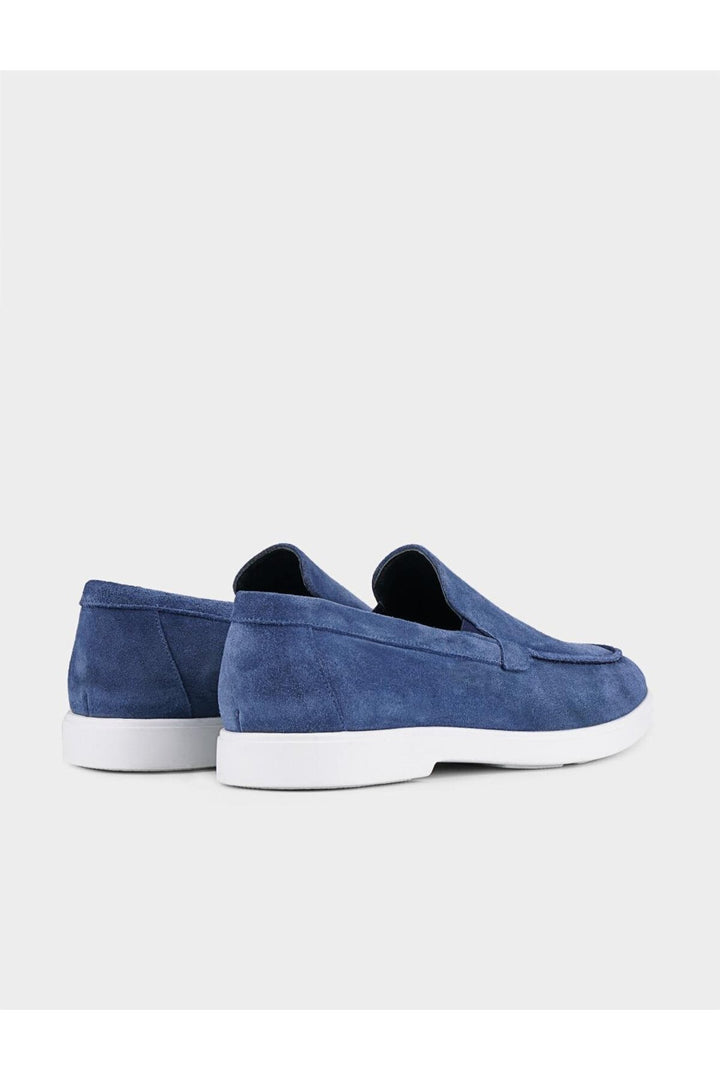 Cabani Shoes Chaussures de ville pour hommes en cuir véritable en suède bleu. - Bleu