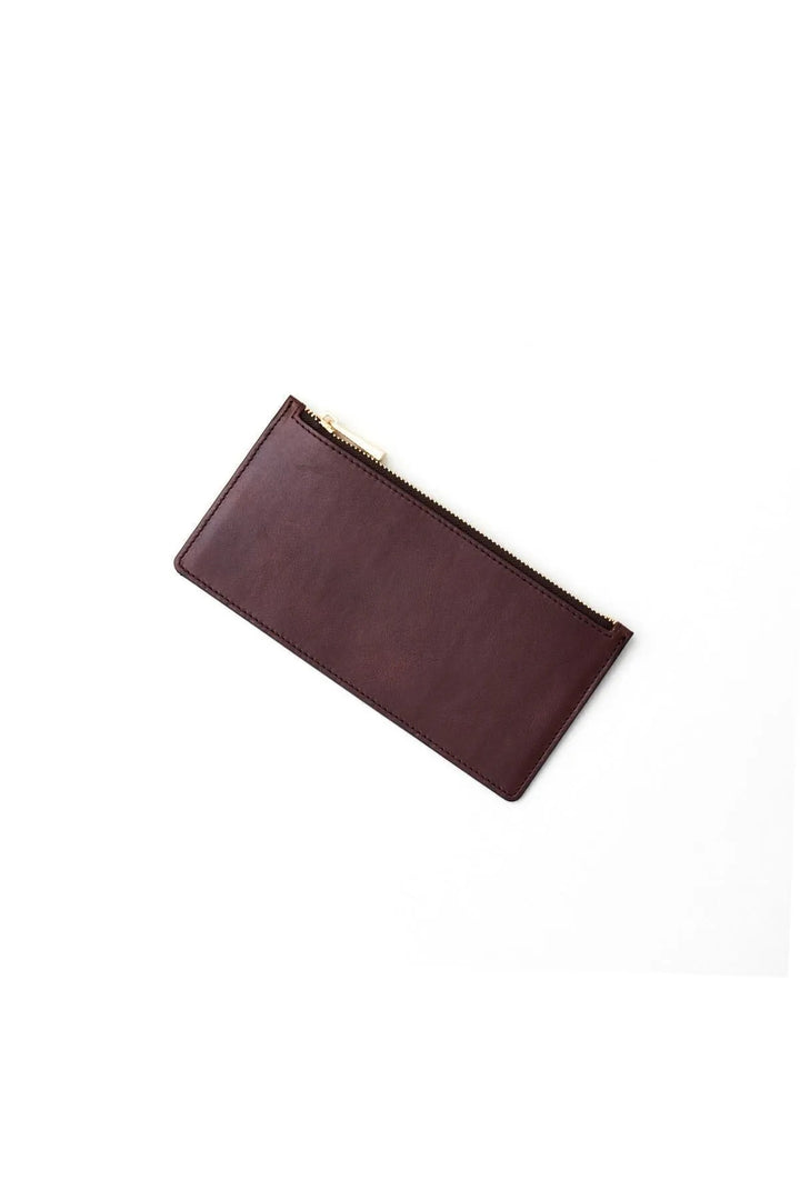 helmbrook Porte-cartes en cuir pour femme Ashley avec fermeture à glissière protégée par RFID Porte-cartes à compartiments multiples marron