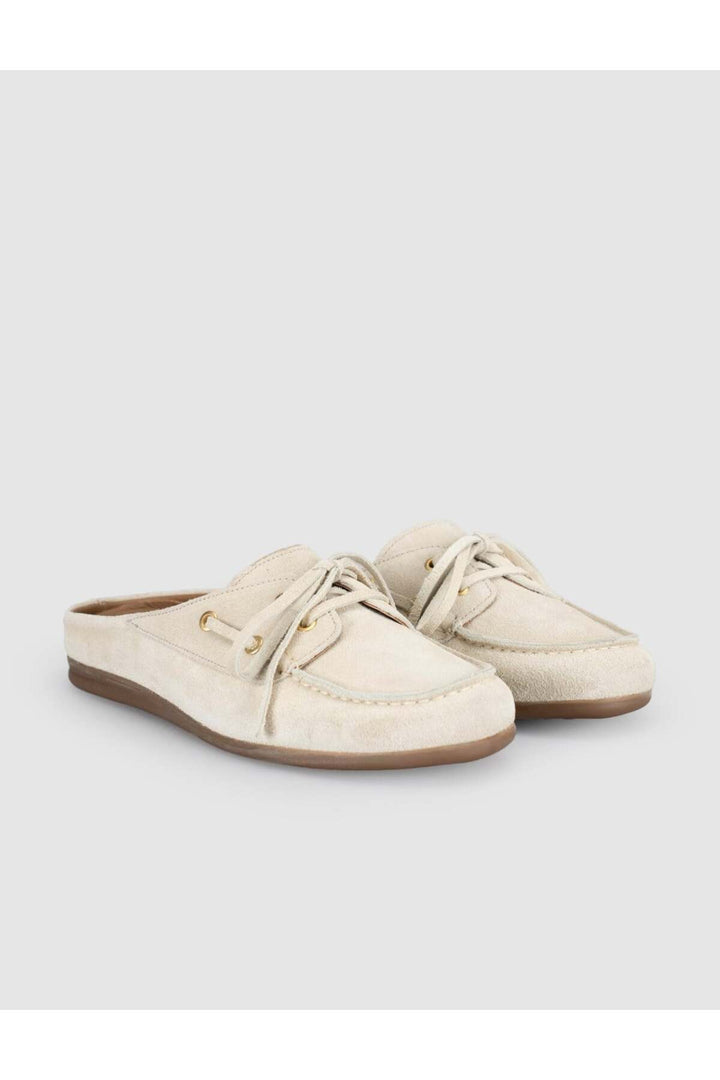 Cabani Shoes Mule loafer femme en suède beige - Multicolore