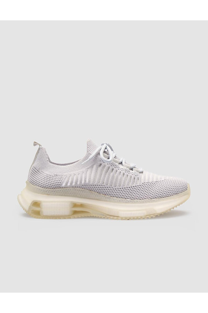 Cabani Shoes Ripanzo Baskets Femme à Lacets Gris avec Semelle en Caoutchouc - Gris