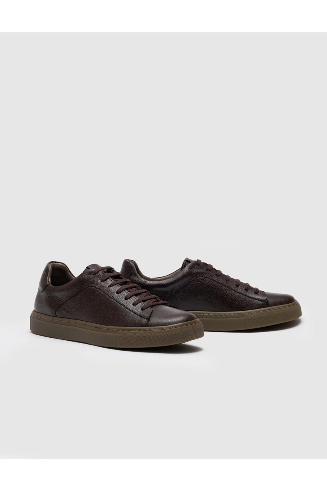 Cabani Shoes Chaussures de sport pour hommes en cuir véritable marron à lacets - Marron