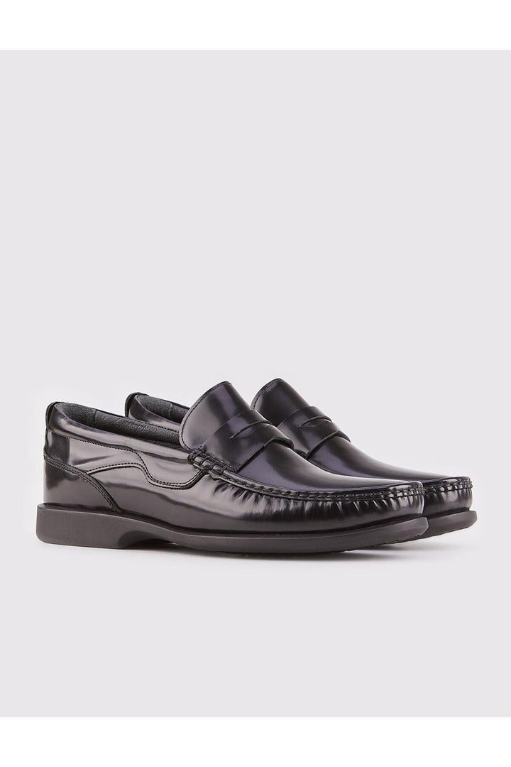 Cabani Shoes Chaussures de ville pour hommes en cuir véritable avec semelle en caoutchouc antidérapante, couleur noire. - Noir