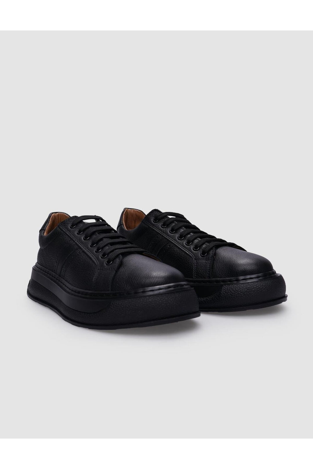 Cabani Shoes Chaussures de sport pour femmes en cuir véritable noir à lacets 100% - Multicolore