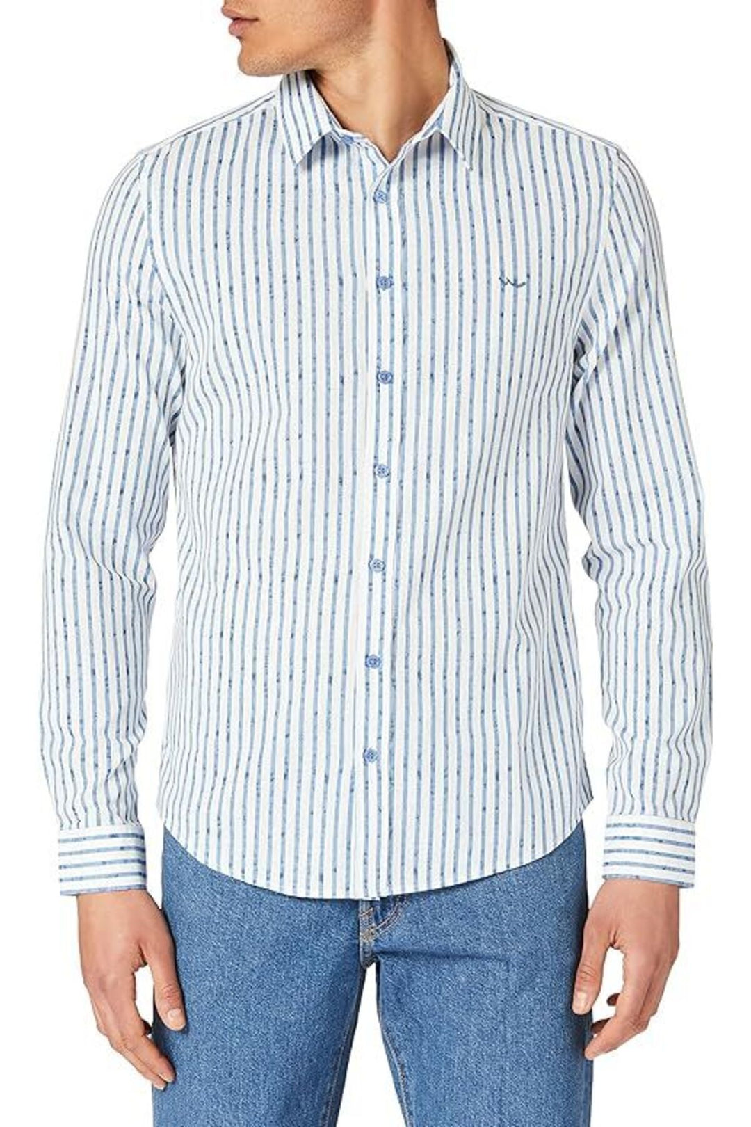 LTB Chemise pour homme - off white blue stripes