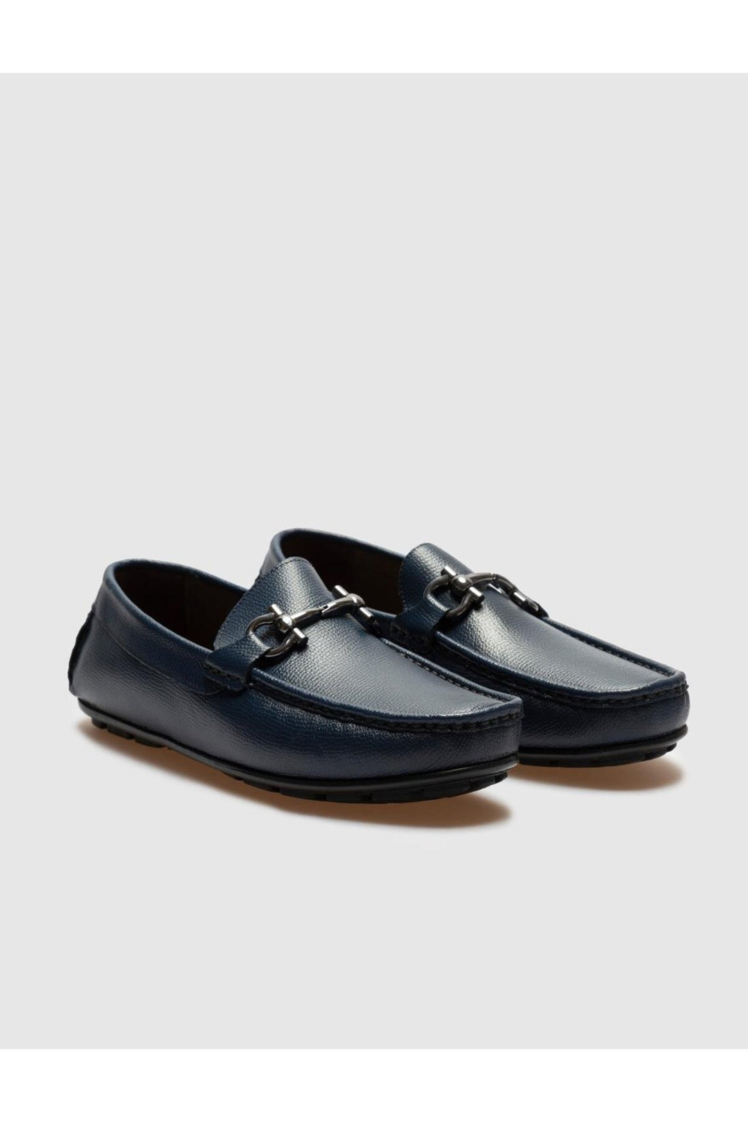 Cabani Shoes Chaussures Loafer pour Homme en Cuir Véritable Bleu marine avec Détail de Boucle - Bleu marine