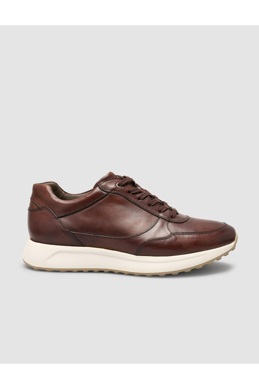 Cabani Shoes Laurino Chaussures de sport pour hommes en cuir véritable 100% marron à lacets - Marron