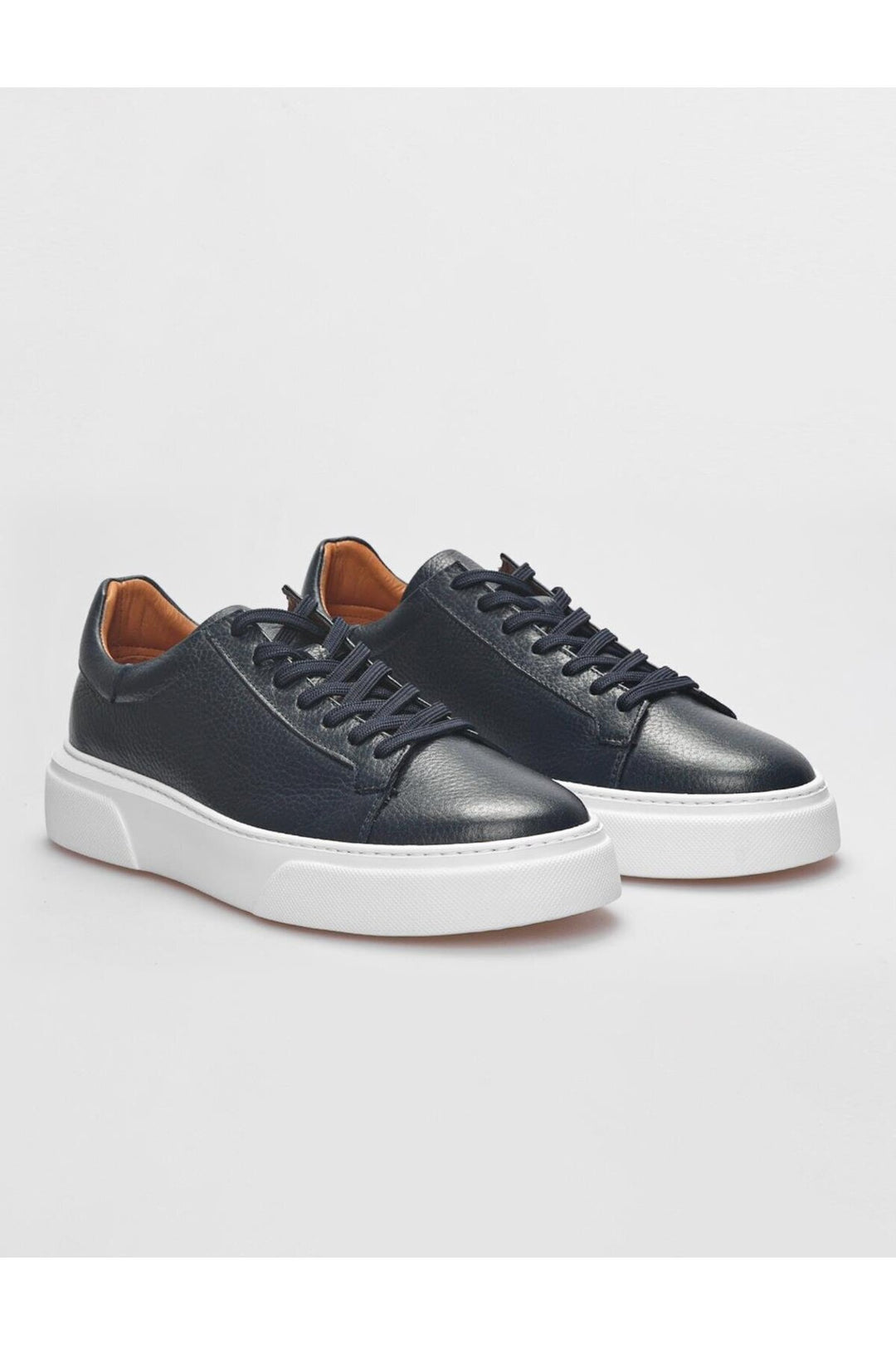 Cabani Shoes Verona Chaussures de sport pour hommes en cuir véritable bleu marine à lacets - Bleu marine