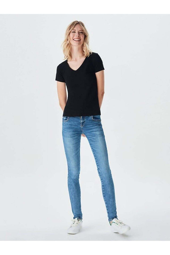 LTB T-shirt à manches courtes pour femme Ripado à col en V 12258016560033