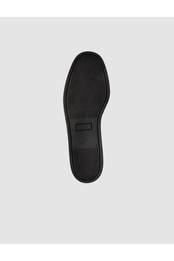 Cabani Shoes Peravia Chaussures de bateau en cuir véritable noir brillant à lacets pour tous les jours - Multicolore
