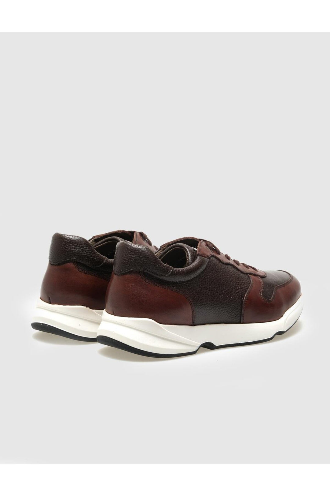 Cabani Shoes Chaussures de sport pour hommes en cuir véritable marron à lacets - Marron