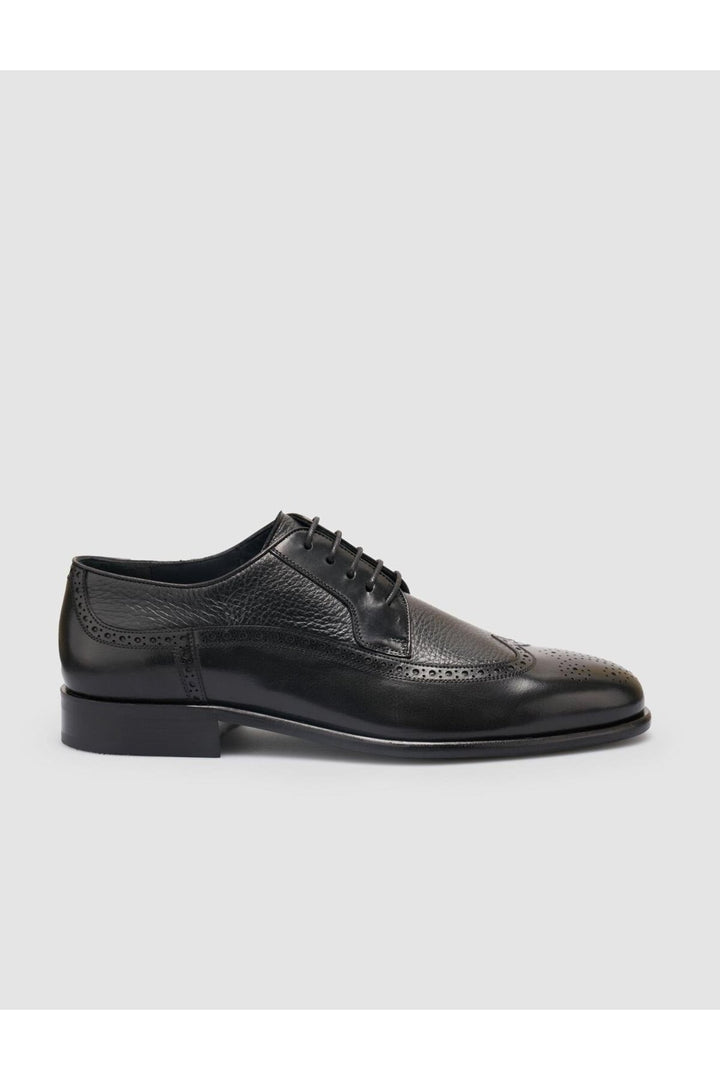 Cabani Shoes Chaussures classiques pour hommes en cuir véritable noir à lacets 100% - Multicolore