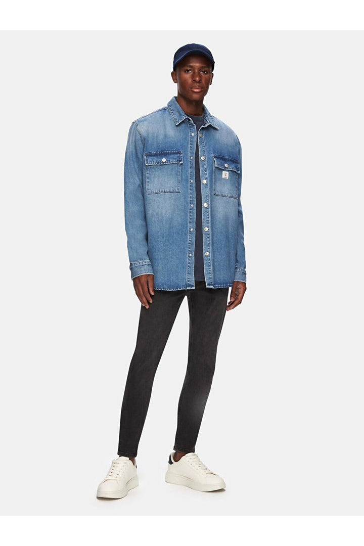 LTB Steven Chemise en Jean Oversize - Clair Bleu_55637