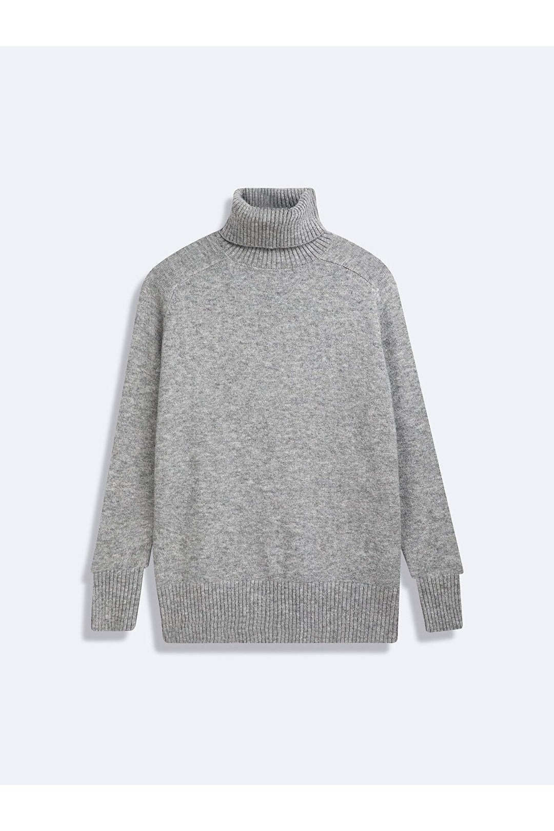 LTB Pull gris à col roulé et manches longues