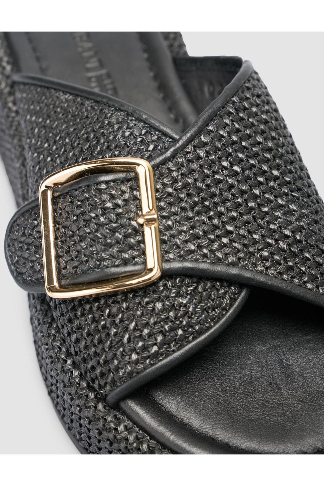 Cabani Shoes Sandales noires pour femmes avec détails en osier - Noir