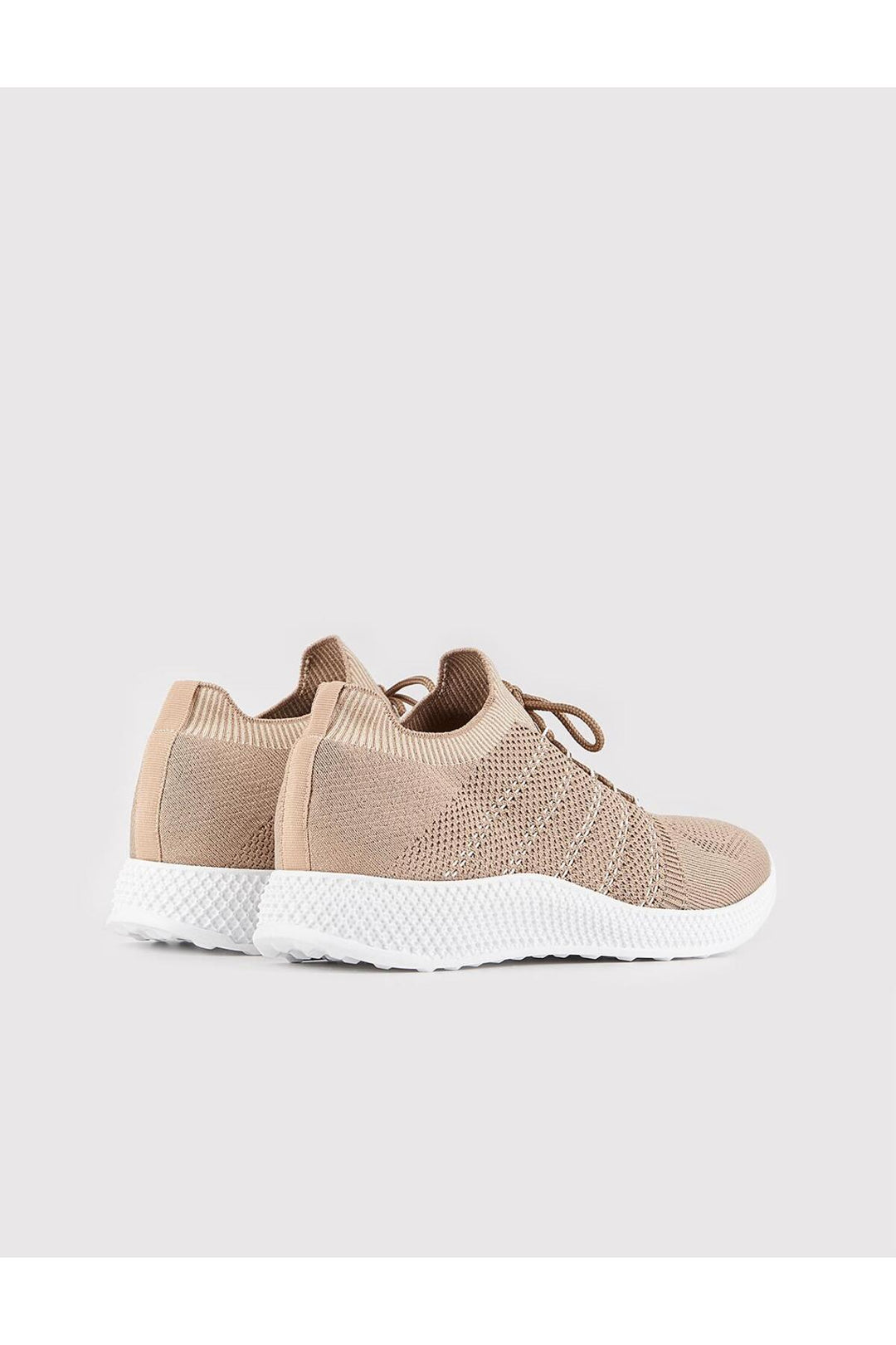 Cabani Shoes Chaussures de sport pour hommes en tricot cuir beige à lacets - Beige
