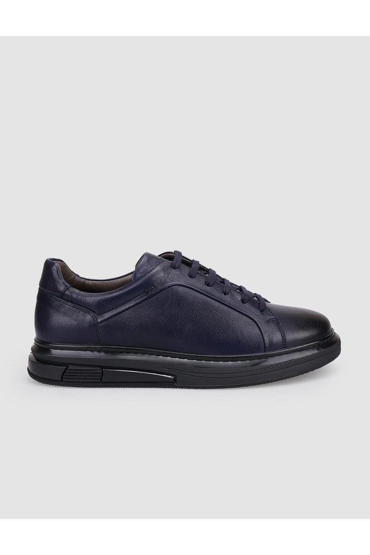 Cabani Shoes %100 Cuir Véritable Chaussures de Sport pour Hommes à Lacets Bleu marine - Bleu marine