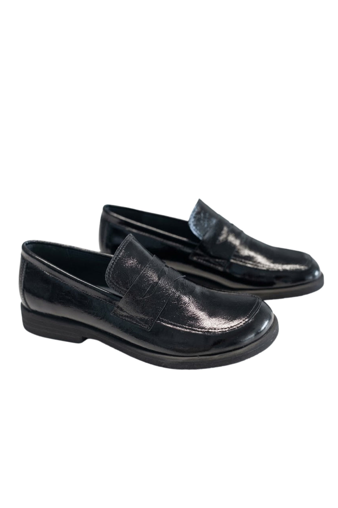Wavelys ZANTE Chaussures pour femmes en cuir verni noir véritable, élégantes, souples et à semelle flexible. - Noir