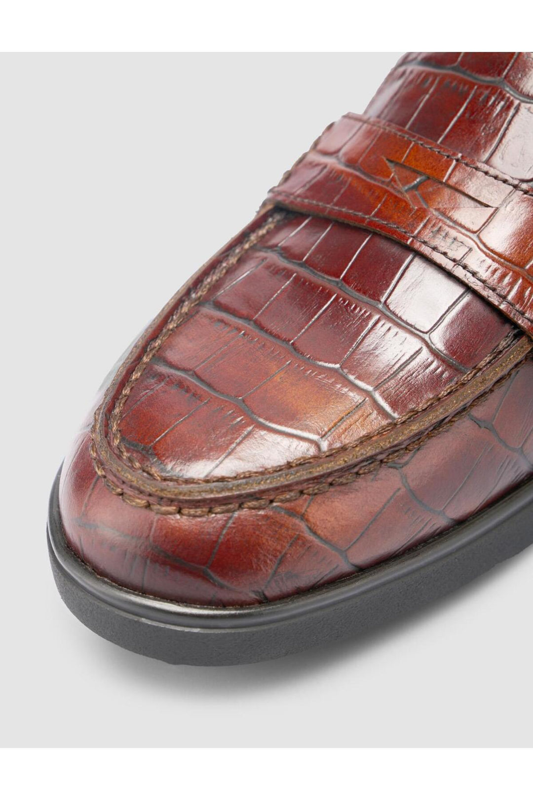 Cabani Shoes %100 Cuir Véritable Mocassins Femme Croco Marron - Multicolore