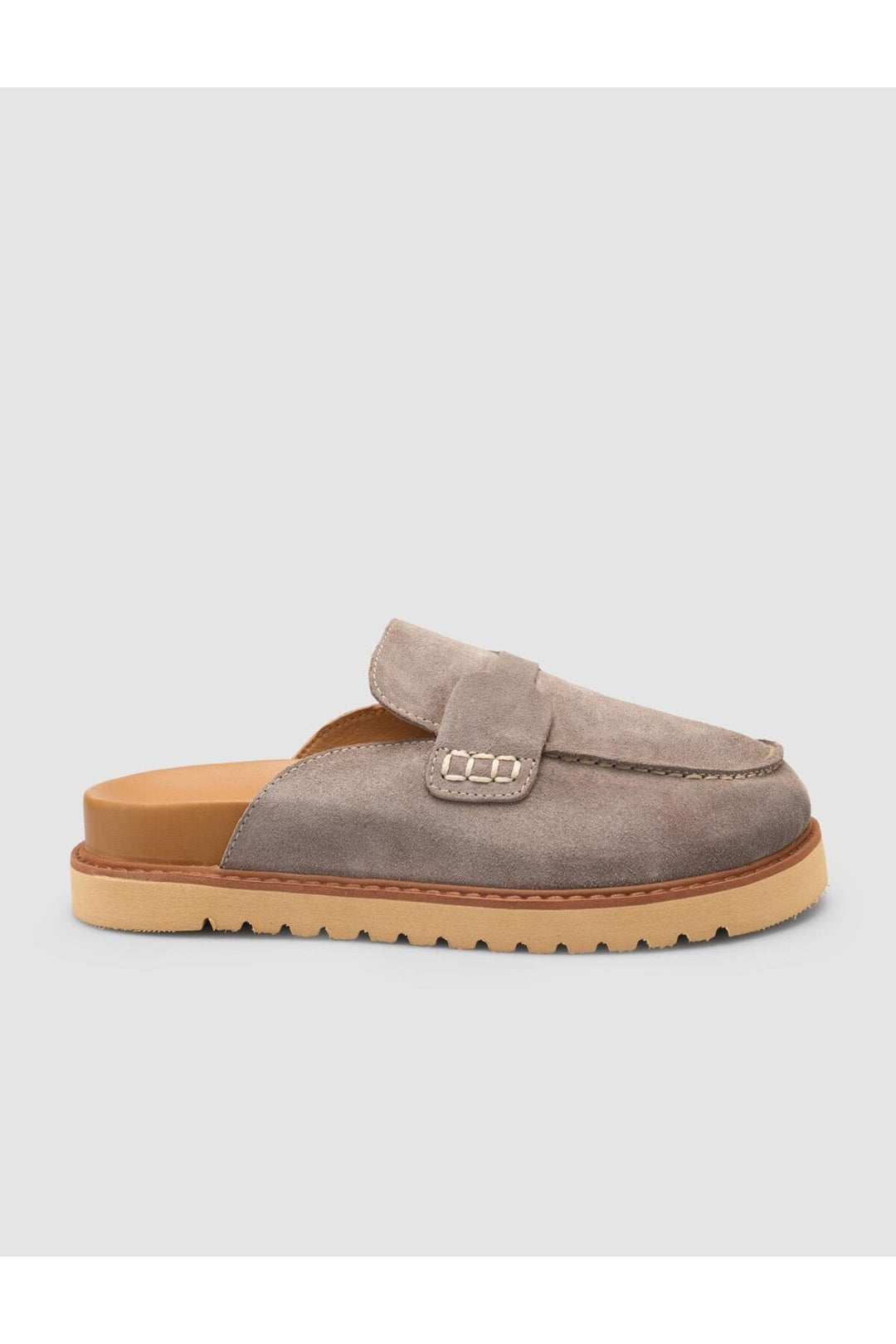 Cabani Shoes %100 Cuir Véritable Daim Femme Sandales - Pierre