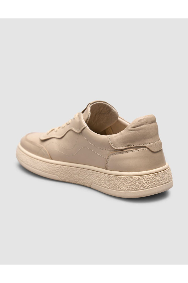 Cabani Shoes Baskets pour femmes en cuir véritable beige à lacets - Beige