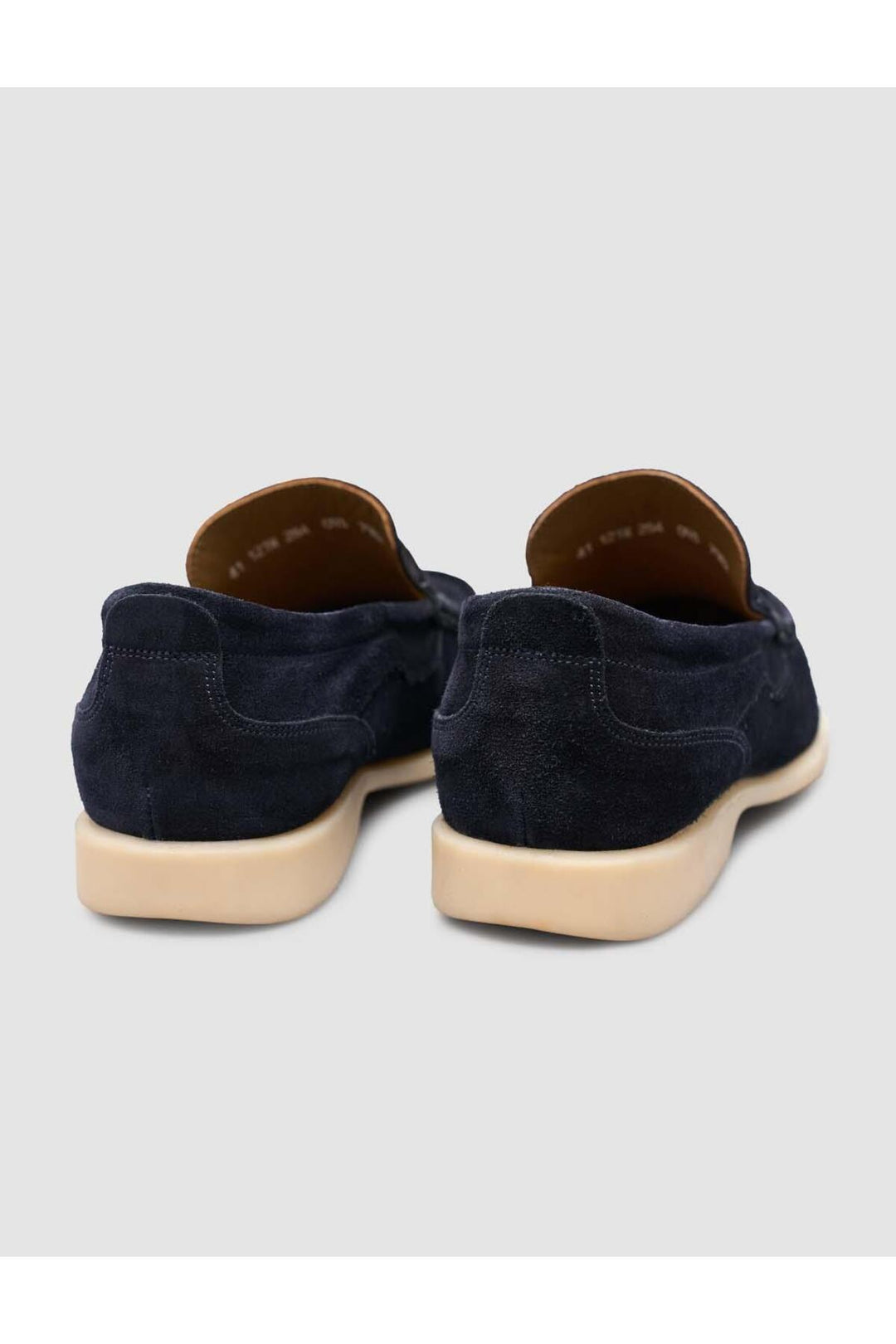 Cabani Shoes Matera Chaussures Loafers pour Hommes en Cuir Suédé Véritable Bleu marine sans Lacets - Bleu marine