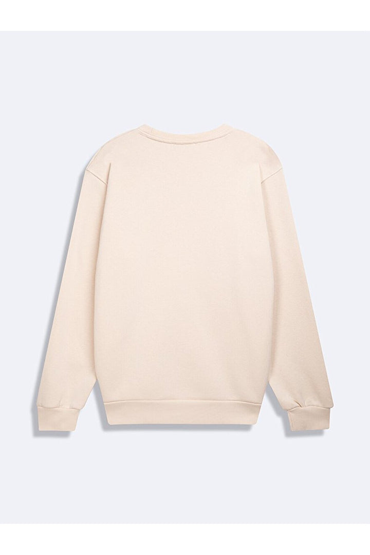 LTB Sweat-shirt crème à manches longues et col zéro pression