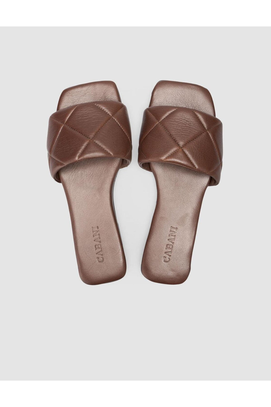 Cabani Shoes Sandales pour femmes en cuir véritable marron matelassé 100% - Multicolore