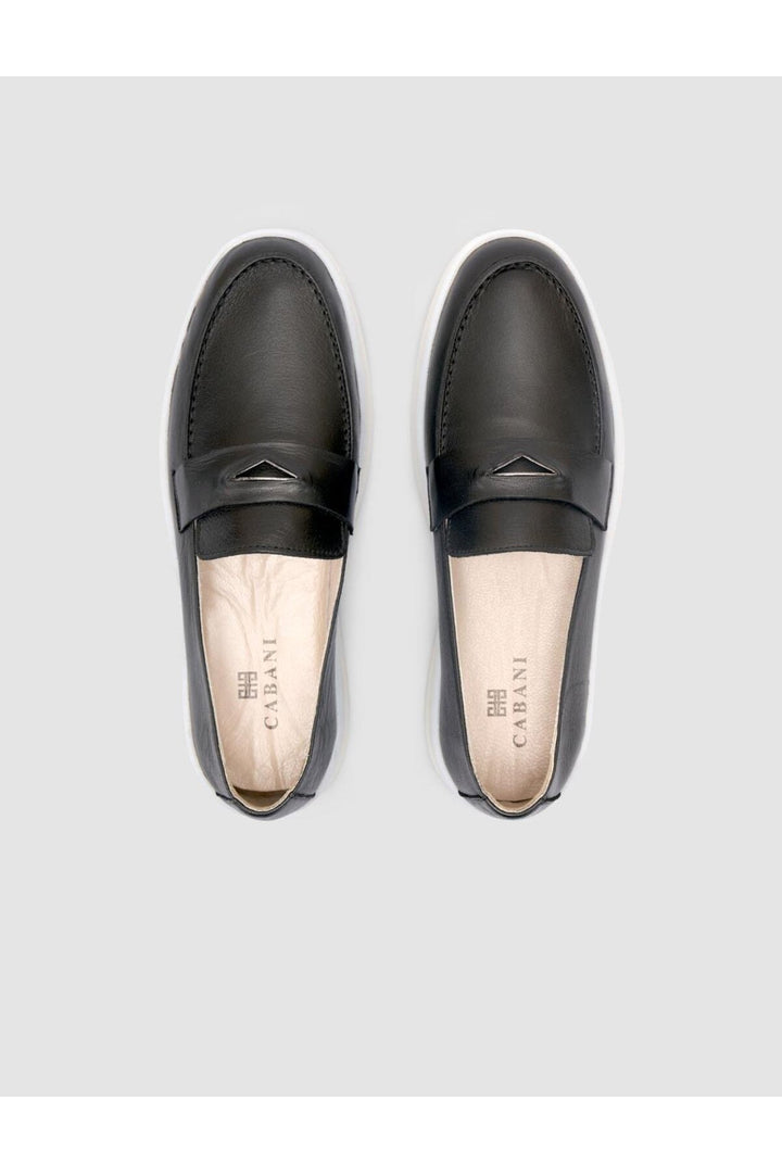 Cabani Shoes %100 Cuir Véritable Mocassins Femme Noir - Noir