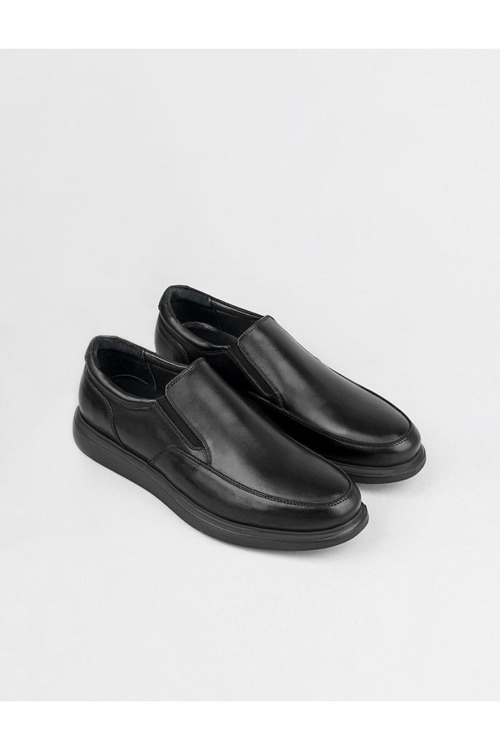 Cabani Shoes Chaussures de ville classiques pour hommes en cuir véritable noires - Noir