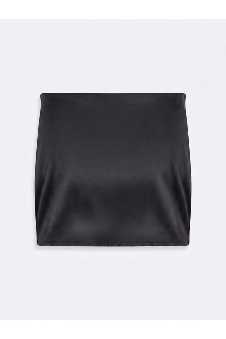 LTB Jupe Mini Noire à Fente Basique - Noir