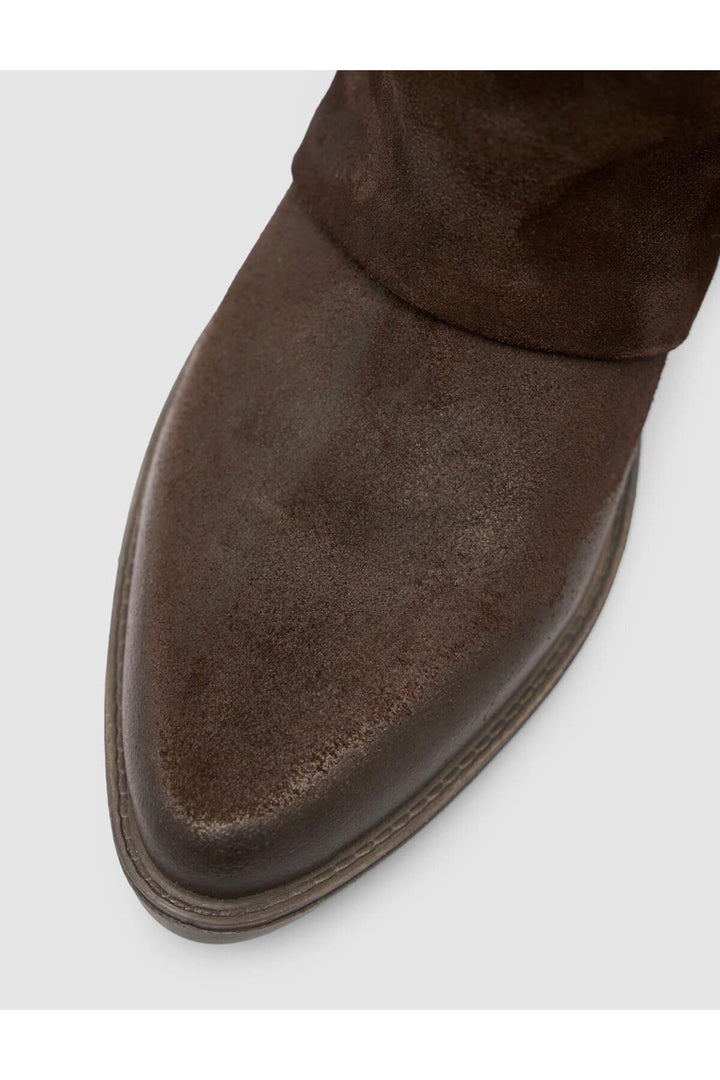 Cabani Shoes Bottines western en cuir suédé véritable marron pour femmes - Marron